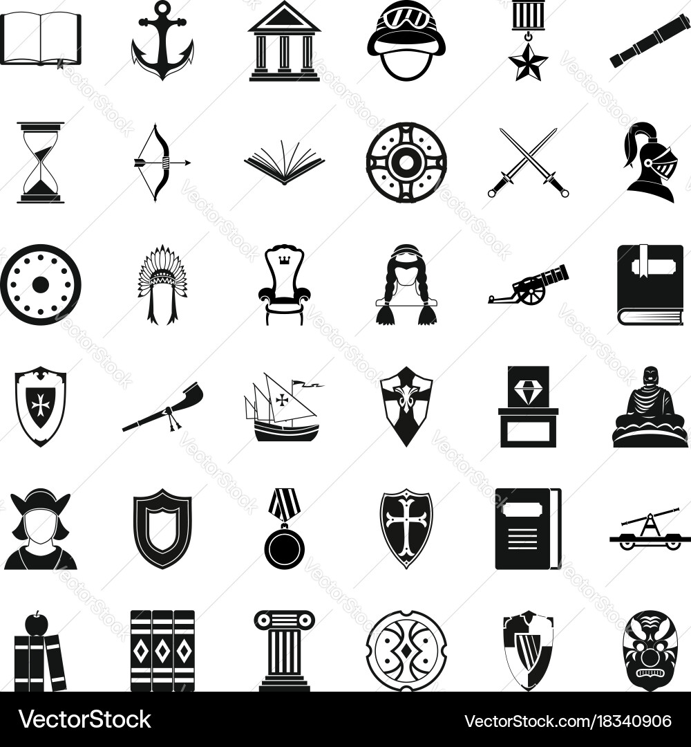 Helpdesk icons set simple style Royalty Free Vector Image