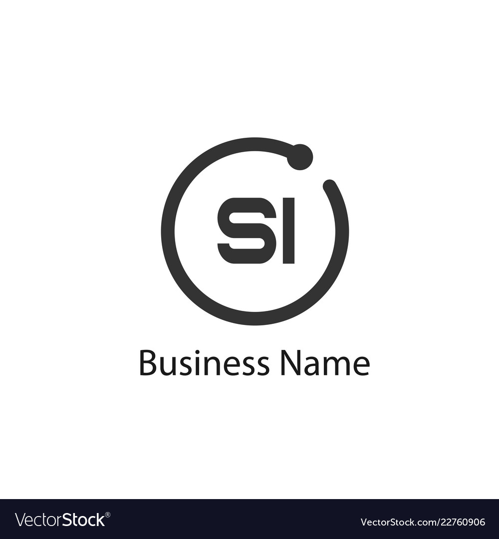 Initial letter si logo template design Royalty Free Vector