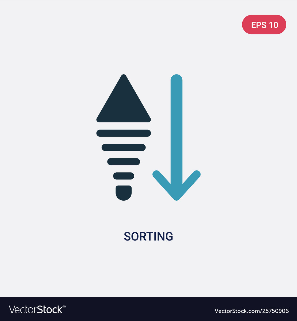 Two color sorting icon from user interface Vector Image