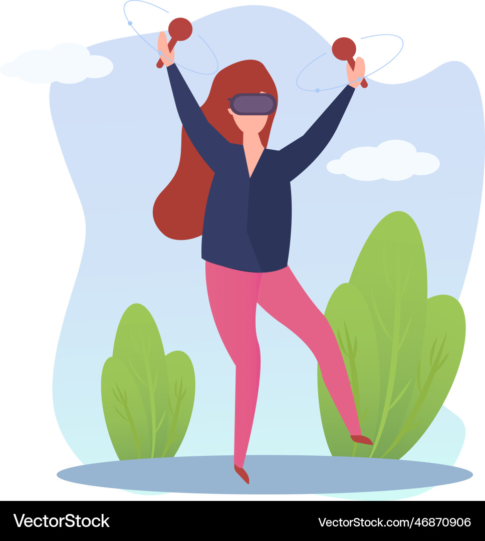 Virtual reality flat Royalty Free Vector Image