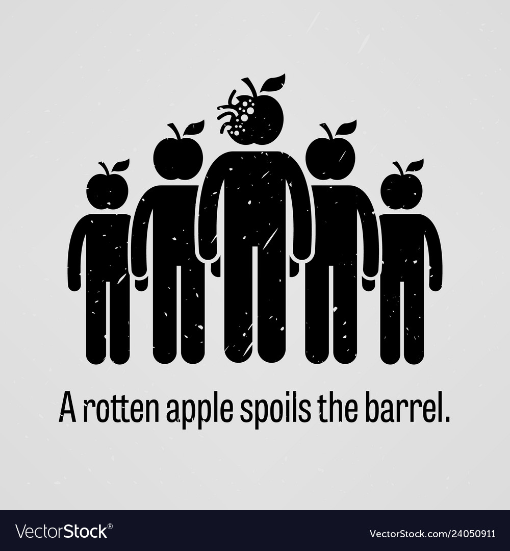 A Rotten Apple Spoils Barrel A Motivational Vector Image