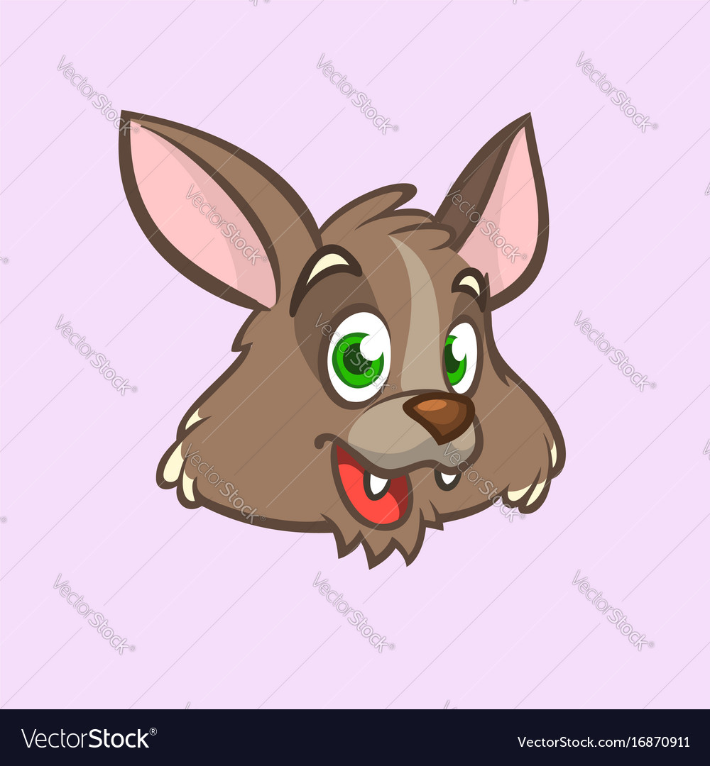 Cool Cartoon Wolf Head Or Werewolf Royalty Free Vector Image