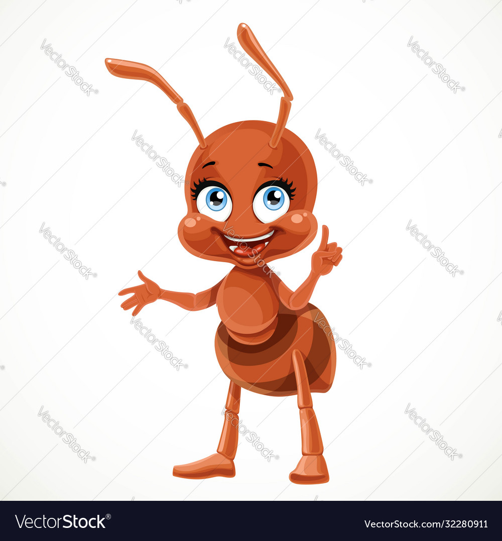 Cute cartoon ant tells something interesting Vector Image Cute cartoon ant tells something interesting Vector Image
