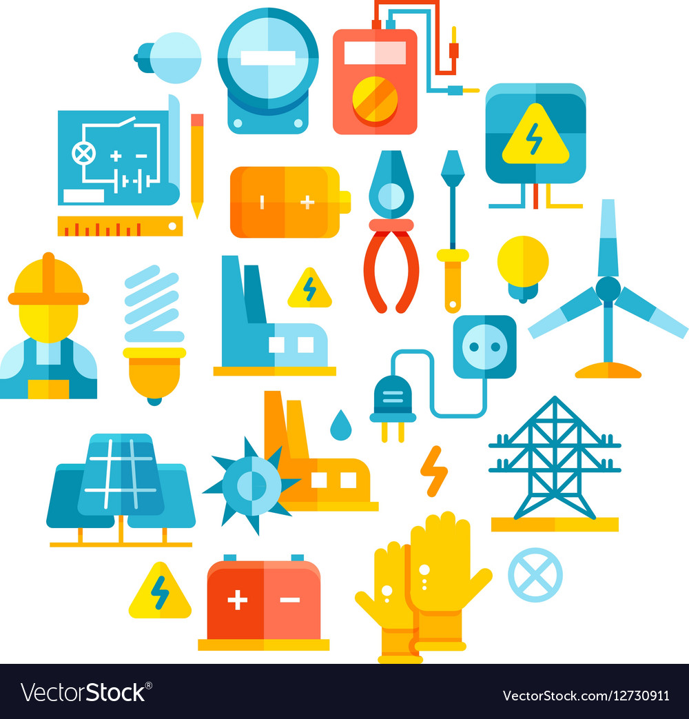 Electric power electrical lines electricity Vector Image