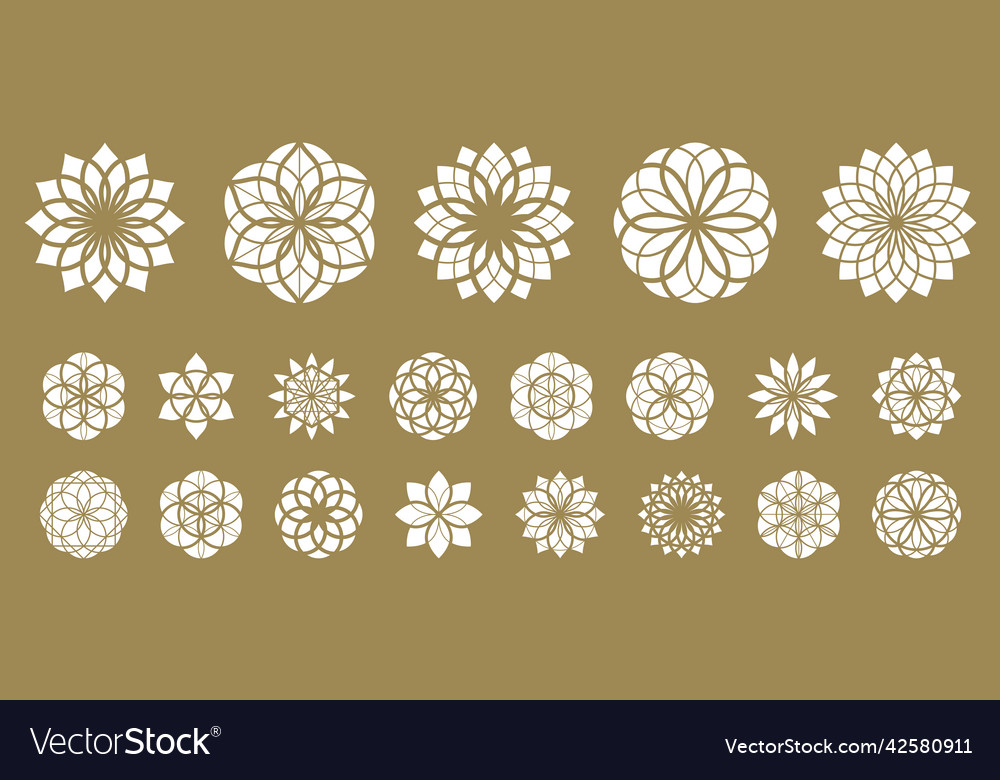Flower Of Life Ancient Esoteric Symbol Big Set Vector Image Flower Of Life Ancient Esoteric Symbol Big Set Vector Image