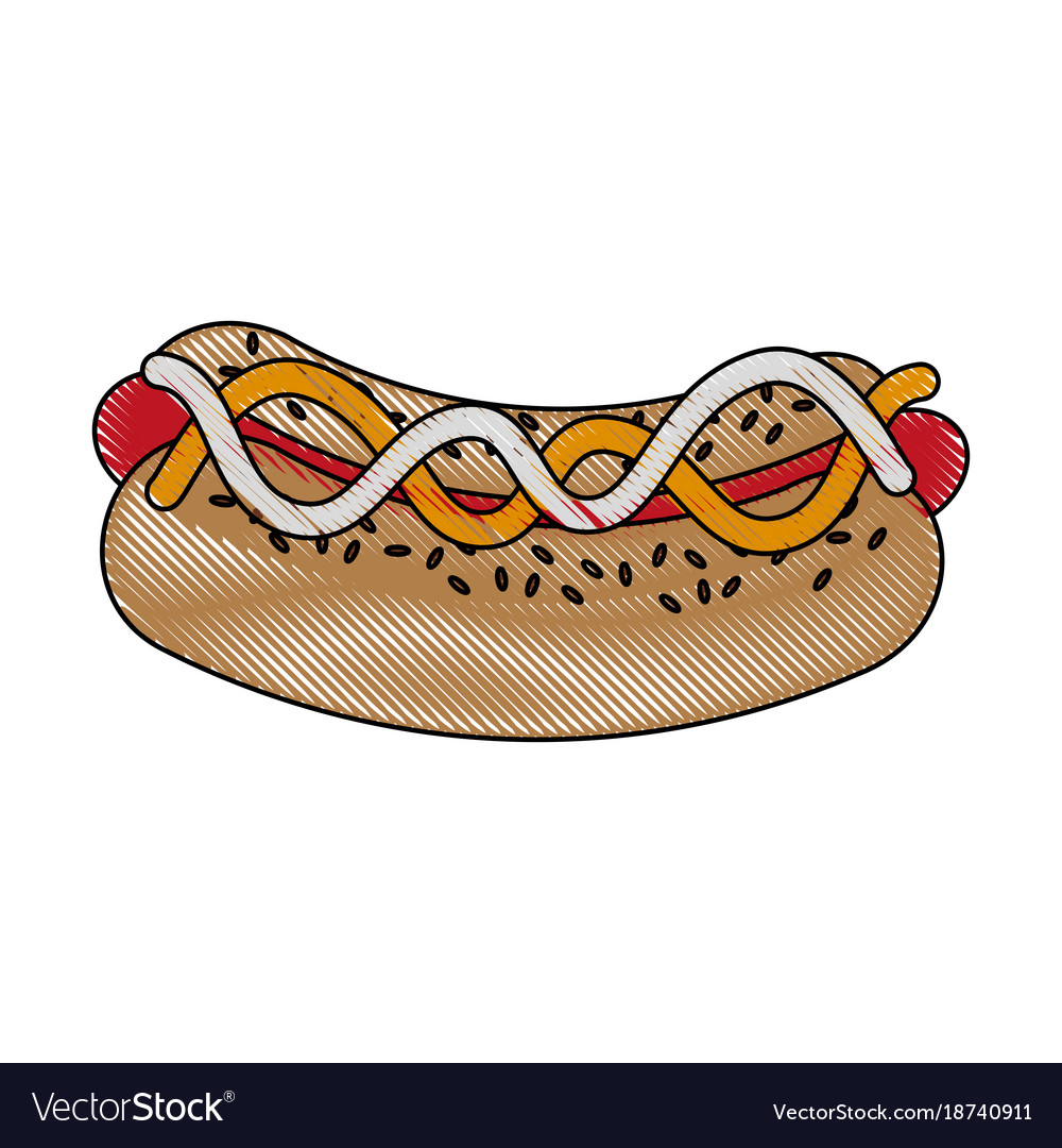 Hot dog fast food Royalty Free Vector Image - VectorStock