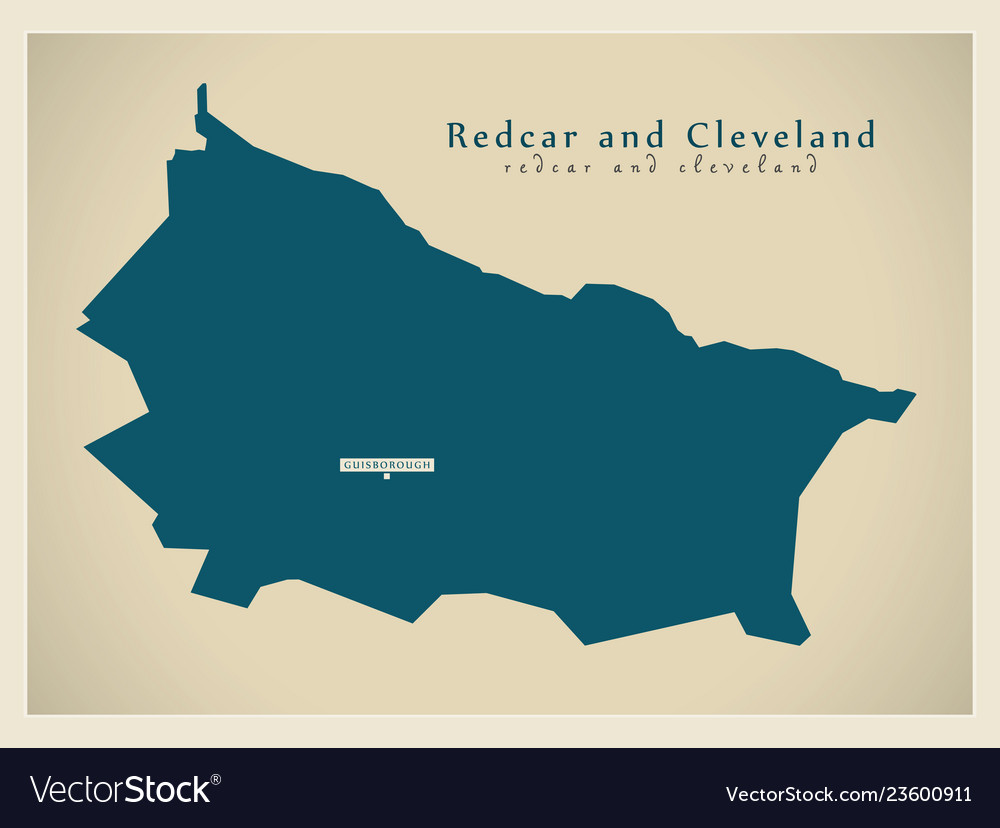 Modern map - redcar cleveland unitary authority Vector Image