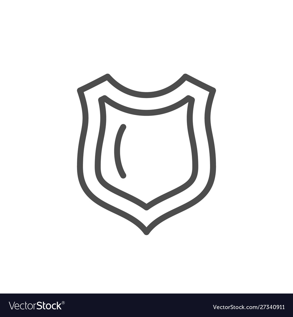 Shield line icon and security concept Royalty Free Vector