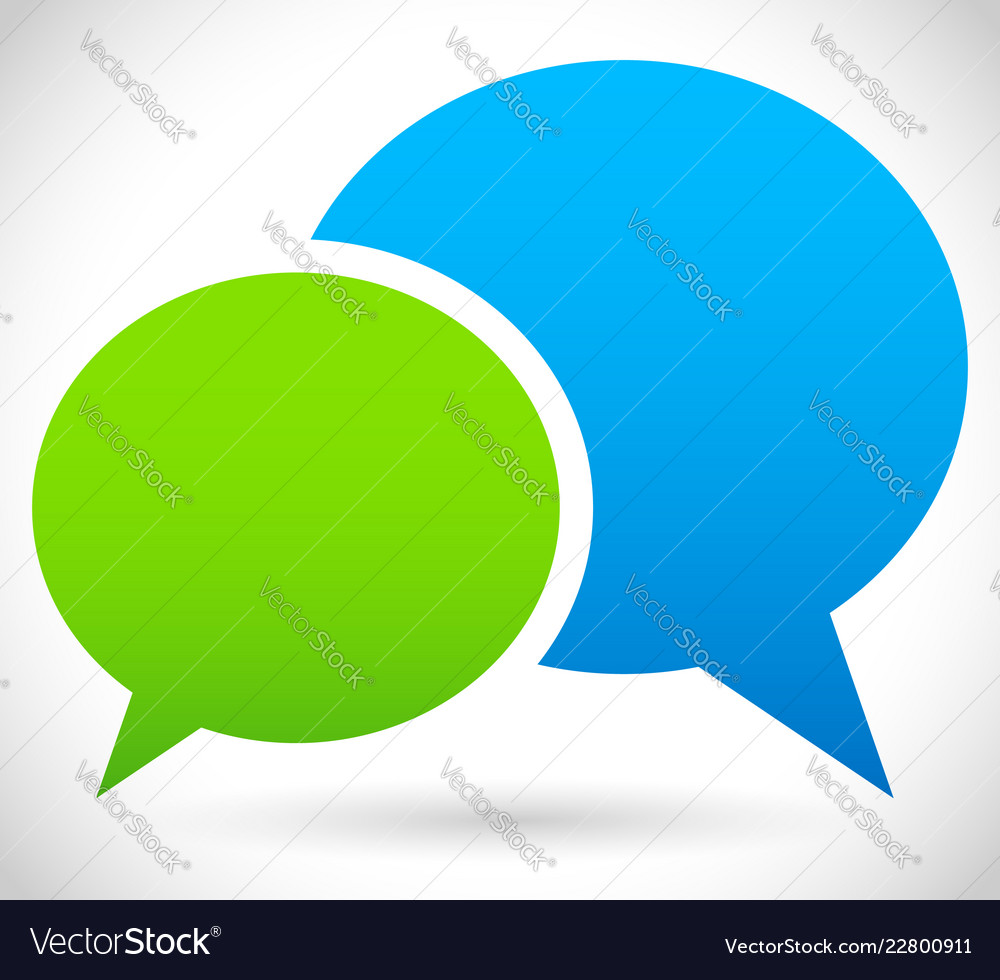 Two Overlapping Speech Talk Bubbles Communication Vector Image