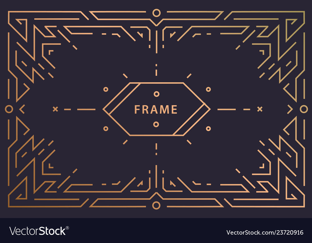 Art deco linear frame with space for text Vector Image