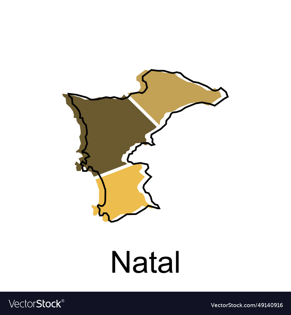 Map of natal city colorful design province Vector Image
