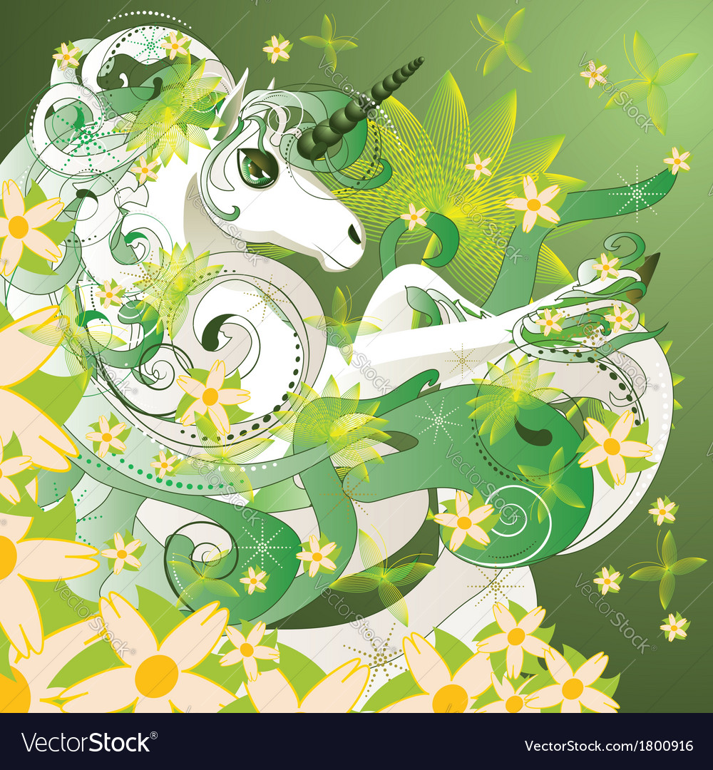 Spring unicorn Royalty Free Vector Image - VectorStock