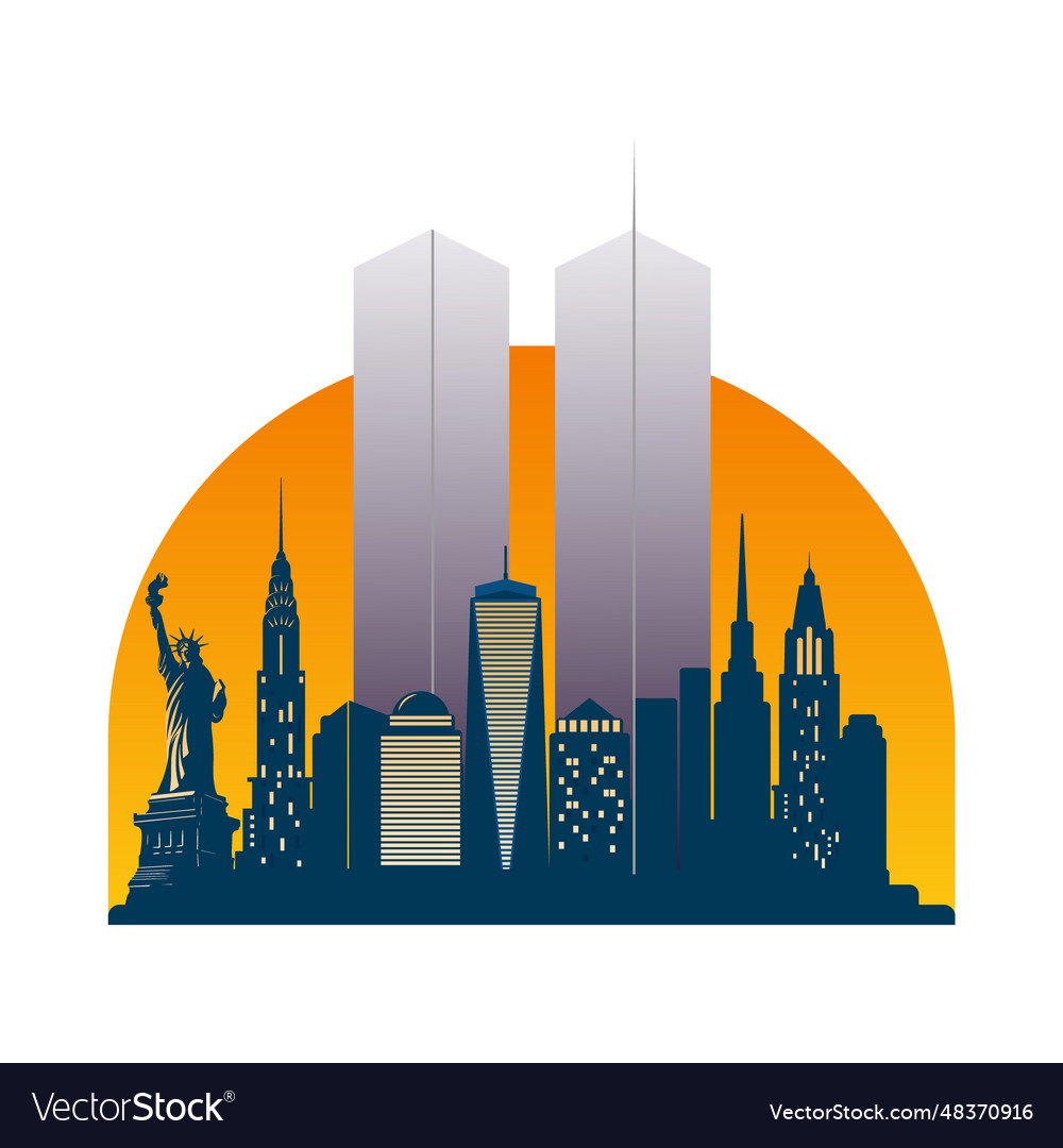 Twin towers of world trade centre in new york Vector Image