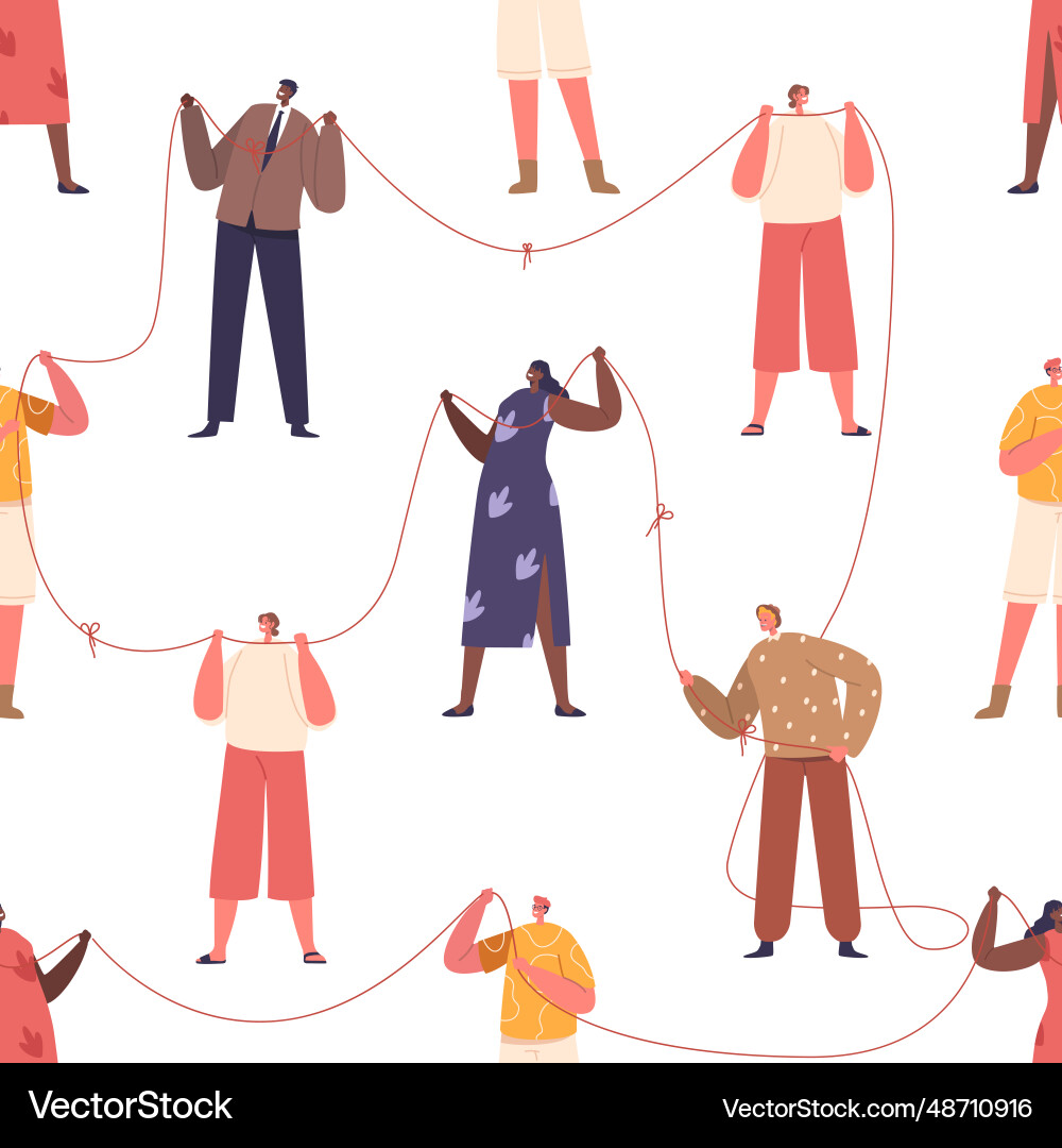 Vibrant seamless pattern featuring diverse Vector Image