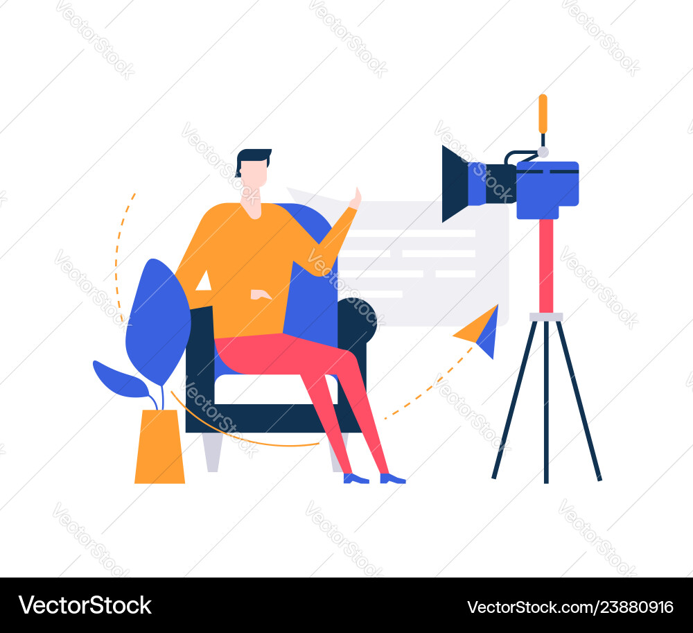 Video blogger - colorful flat design style Vector Image