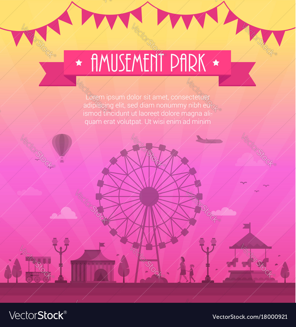 Amusement park - modern Royalty Free Vector Image