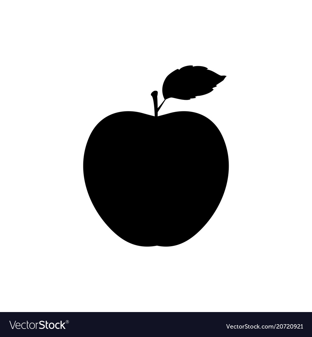 Download Black apple silhouette Royalty Free Vector Image