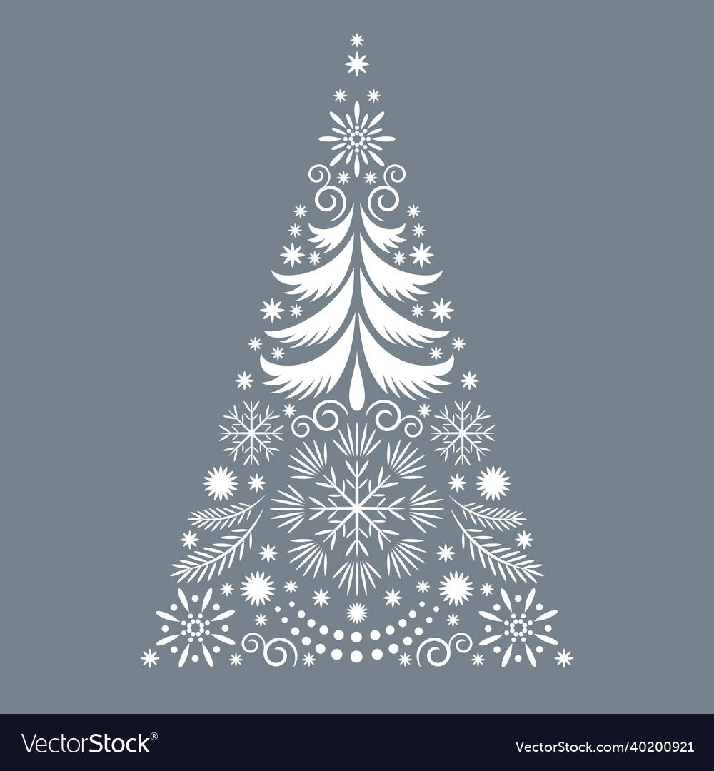 Christmas card stylized tree Royalty Free Vector Image