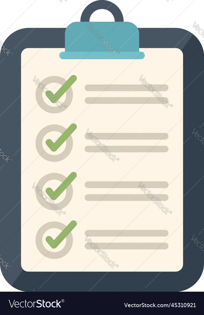 Event clipboard task icon flat list Royalty Free Vector