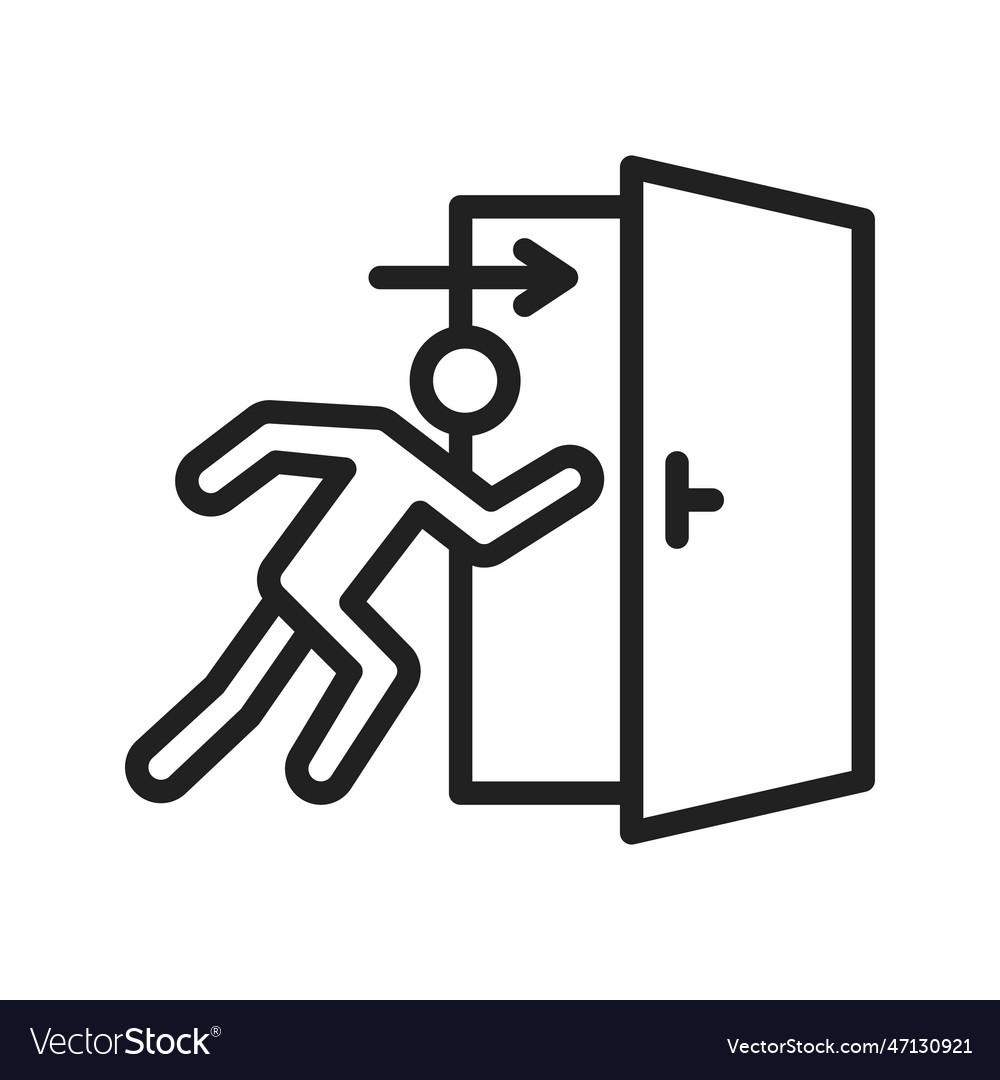 Fire exit icon image Royalty Free Vector Image