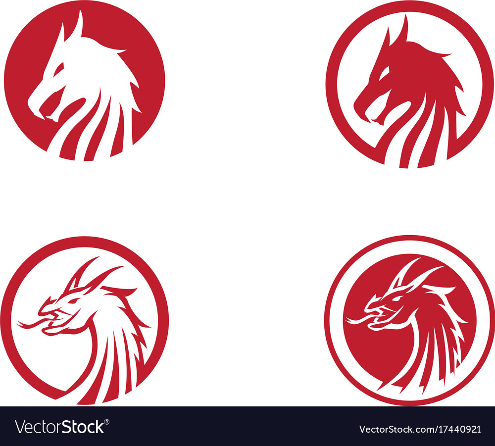 head dragon logo template royalty free vector image template of a dragon