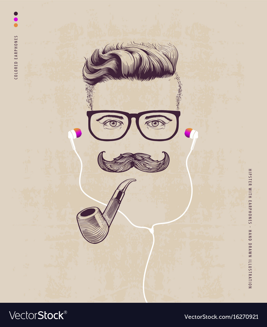 Hipster with pipe Royalty Free Vector Image - VectorStock