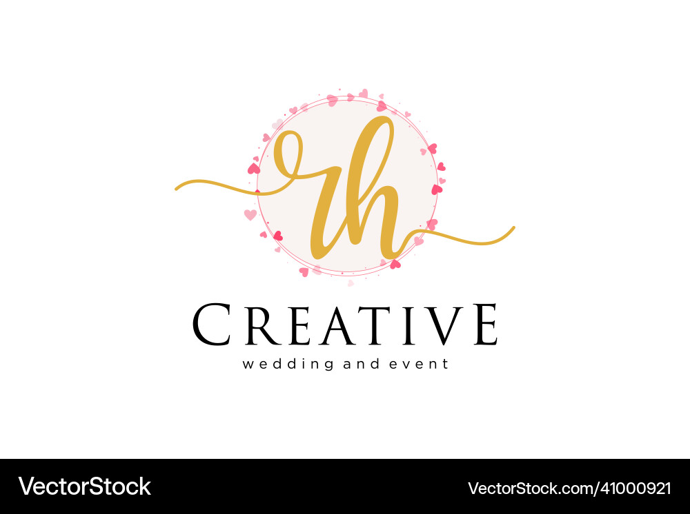 Initial rh feminine logo usable Royalty Free Vector Image