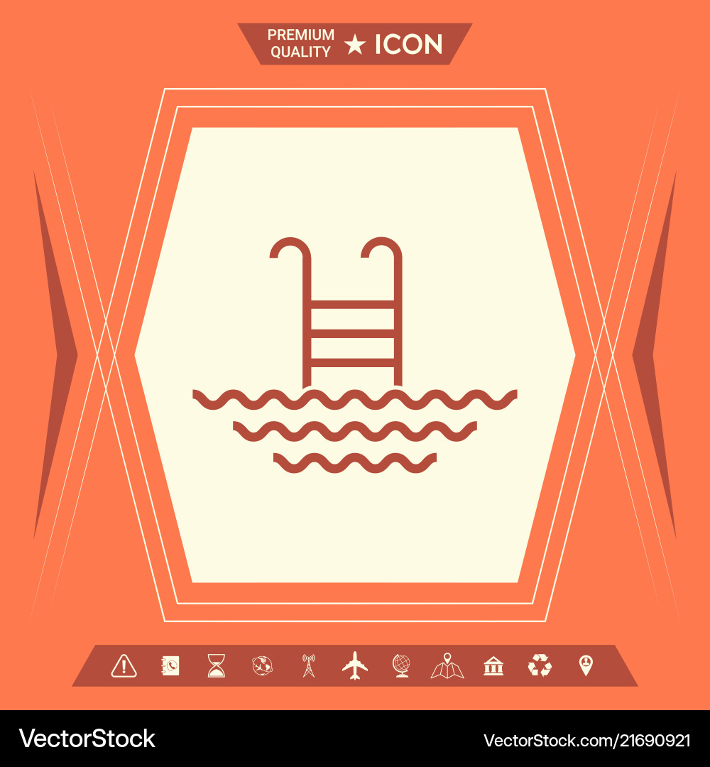 Pool line icon Royalty Free Vector Image - VectorStock