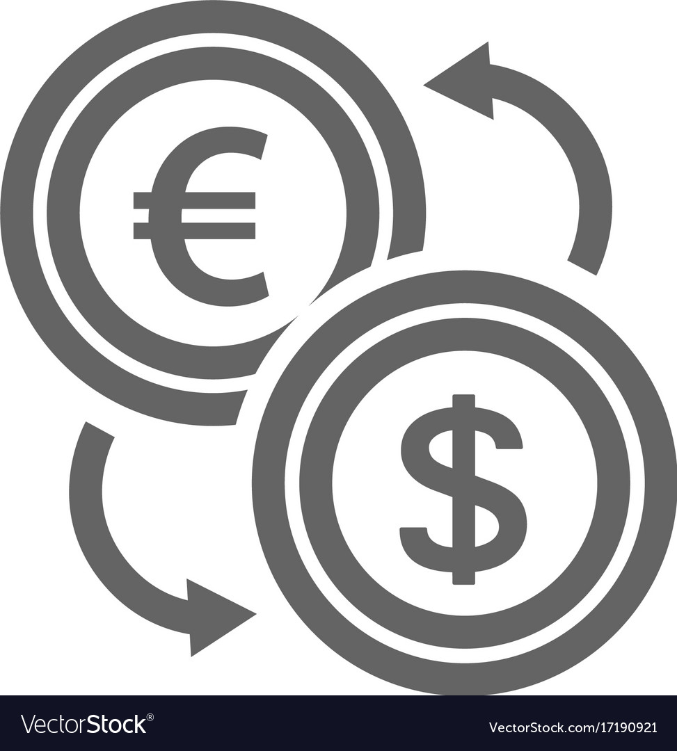 Simple currency converter line icon symbol