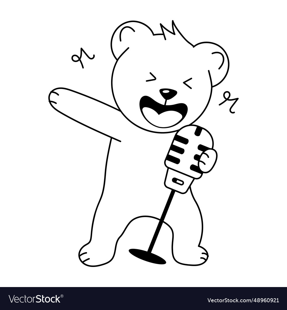 Singing bear Royalty Free Vector Image - VectorStock