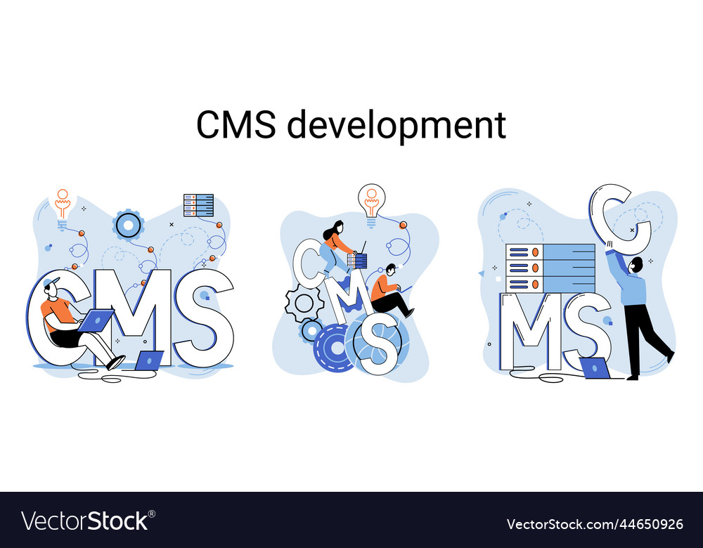 Concept of digital content management system cms Vector Image