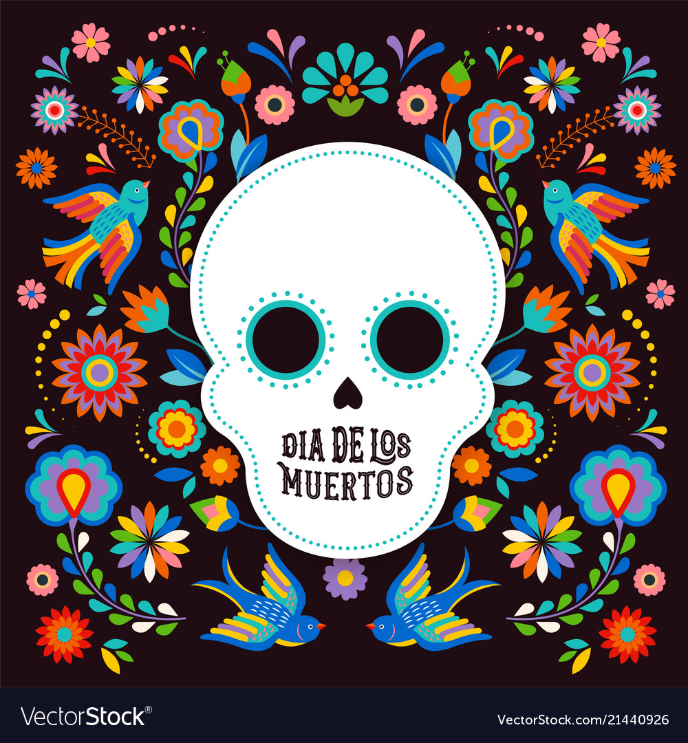 Day Of The Dead Dia De Los Moertos Banner With Vector Image