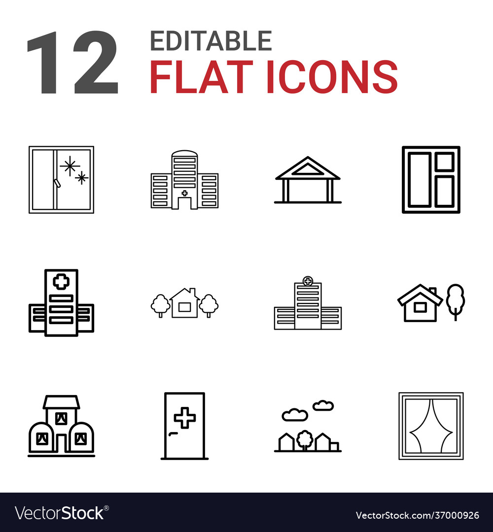 Exterior icons Royalty Free Vector Image - VectorStock