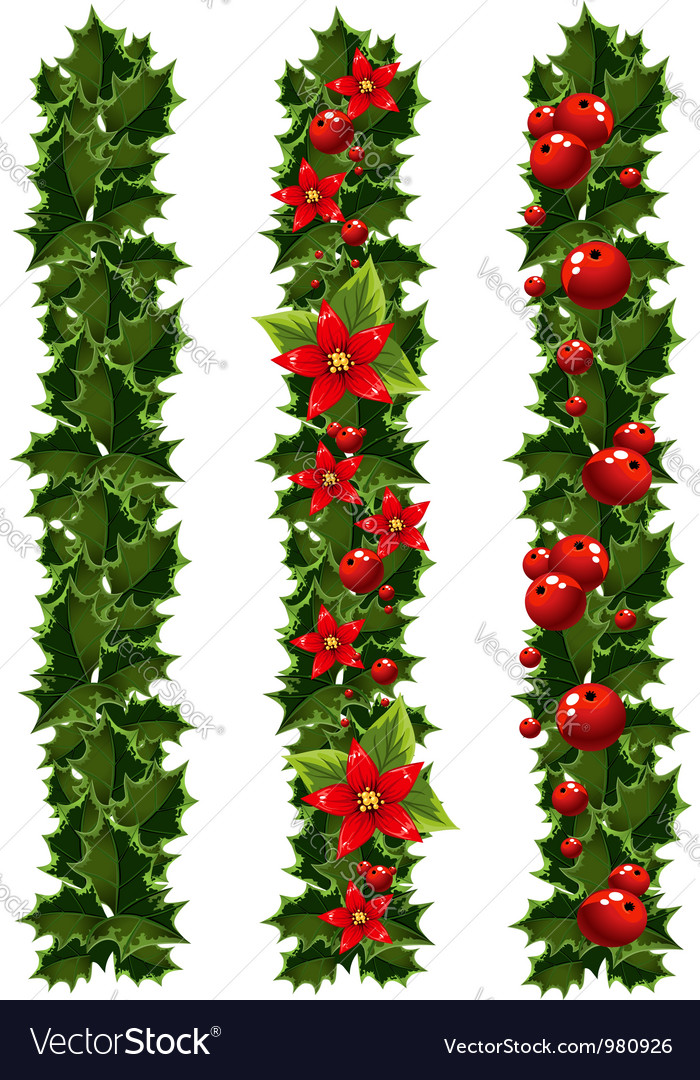 Download Green christmas garlands Royalty Free Vector Image