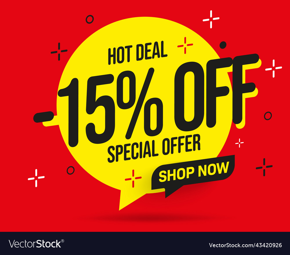 minus-15-percent-off-label-sticker-template-vector-image