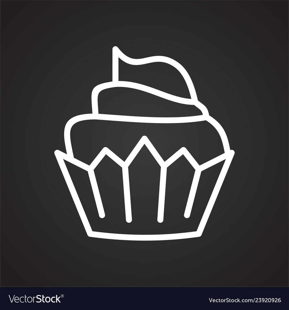 Muffin icon on black background for graphic Vector Image