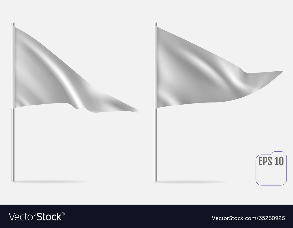 Realistic pennant template triangle flag mockup Vector Image