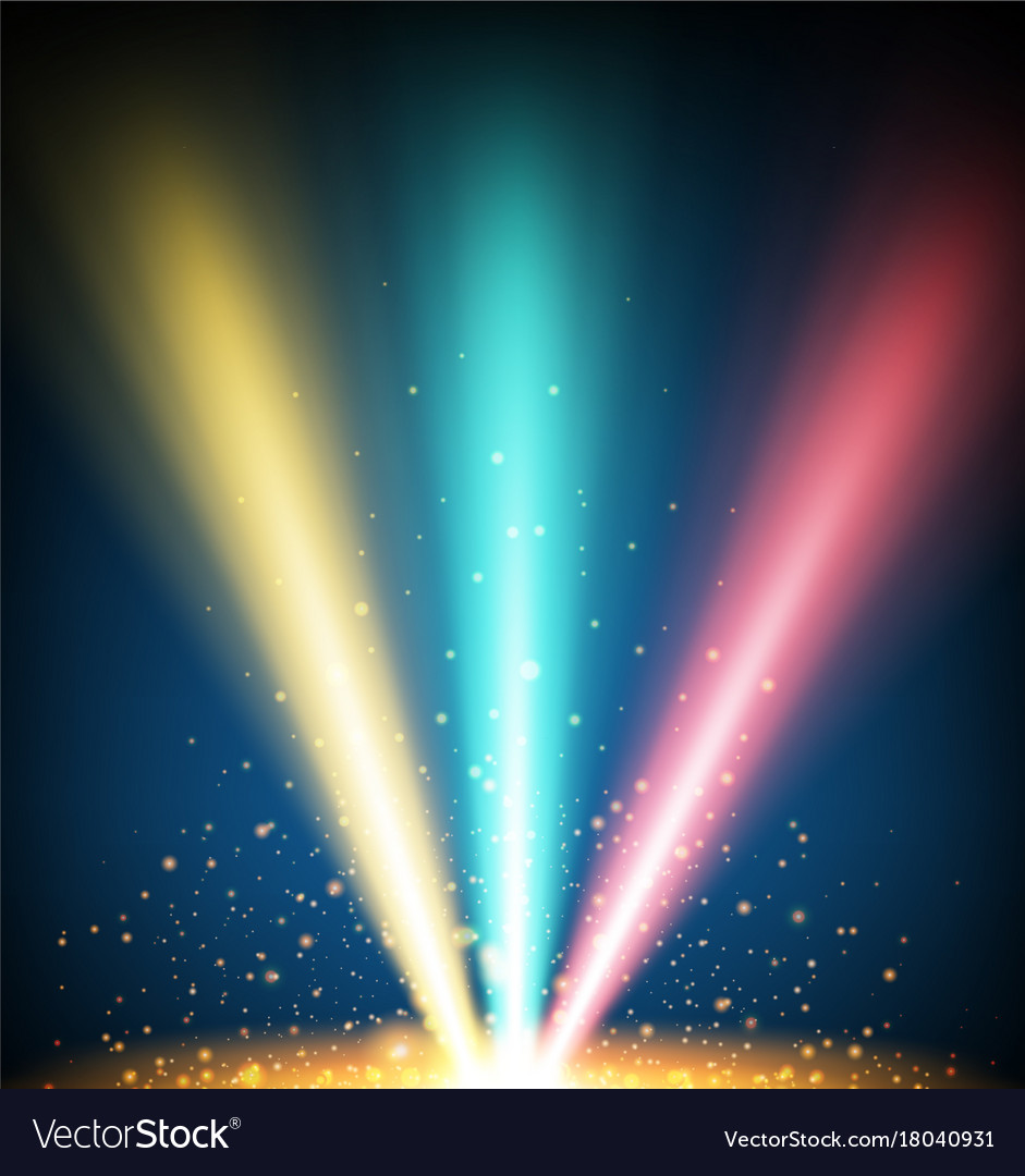 Background design with three color lights Vector Image