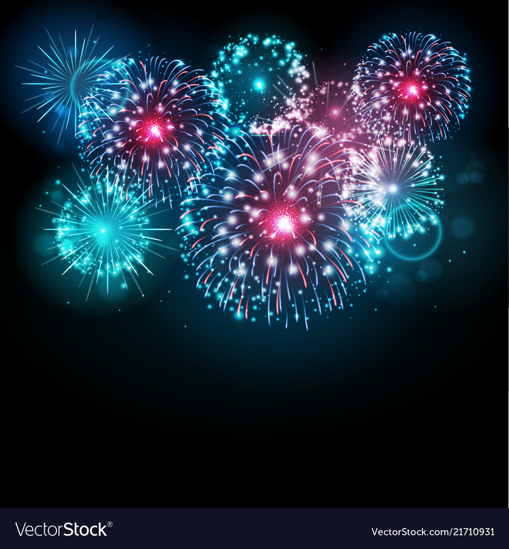 Holiday festival blue and pink firework Royalty Free Vector