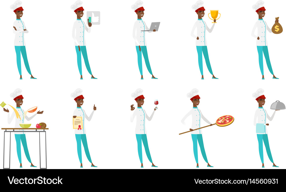 Set of chef-cooker characters Royalty Free Vector Image