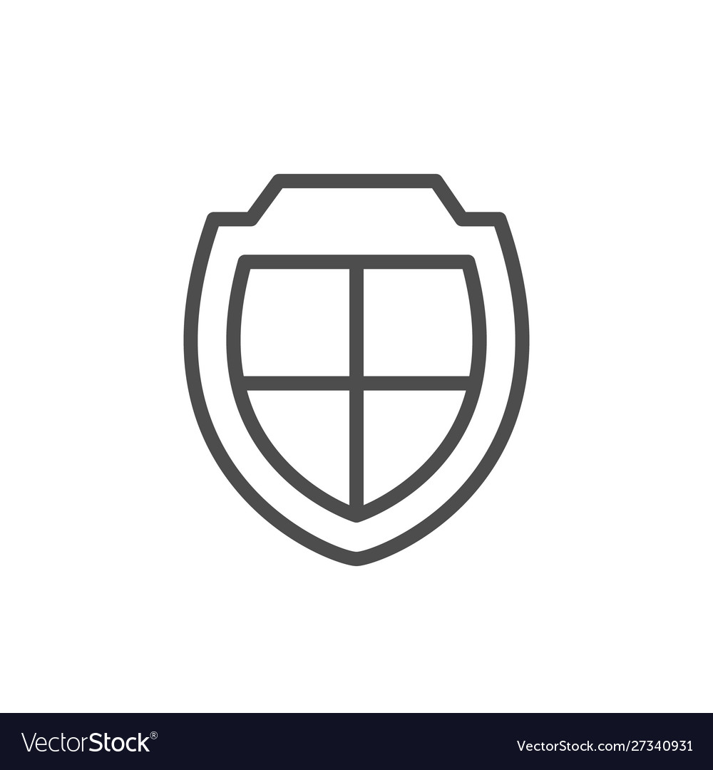 Shield line icon and security concept Royalty Free Vector