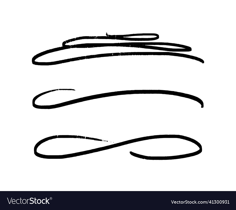 Swoosh underline squiggly decorative text Vector Image