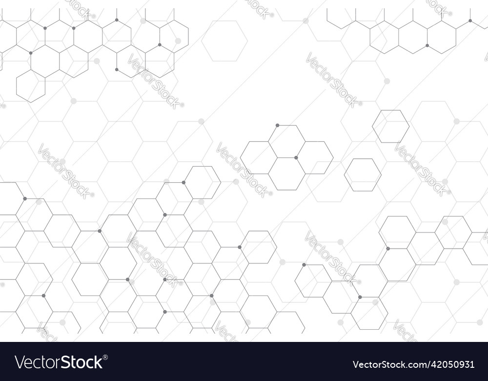 White background with green tech hexagon Vector Image