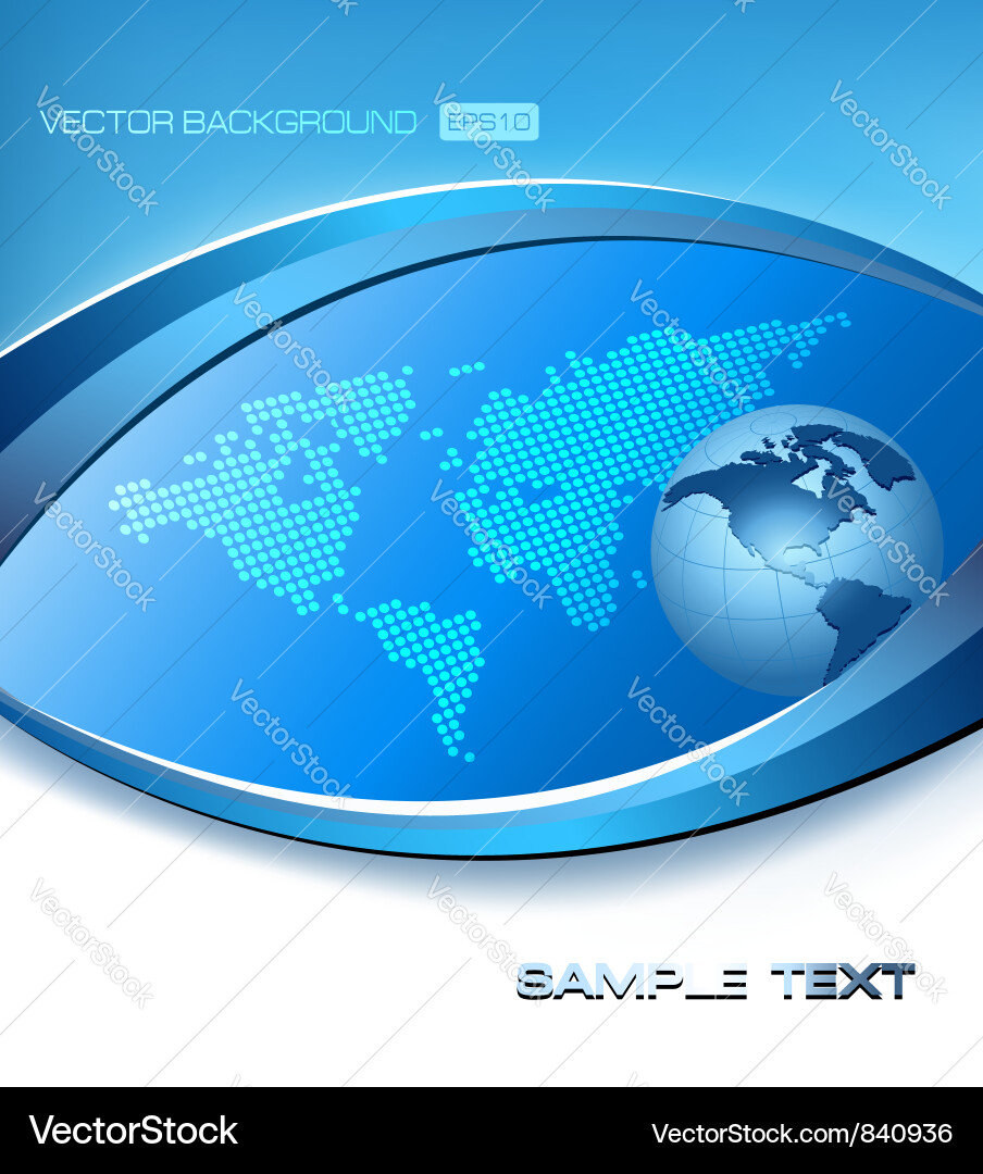 Abstract blue elegant background with map and Vector Image