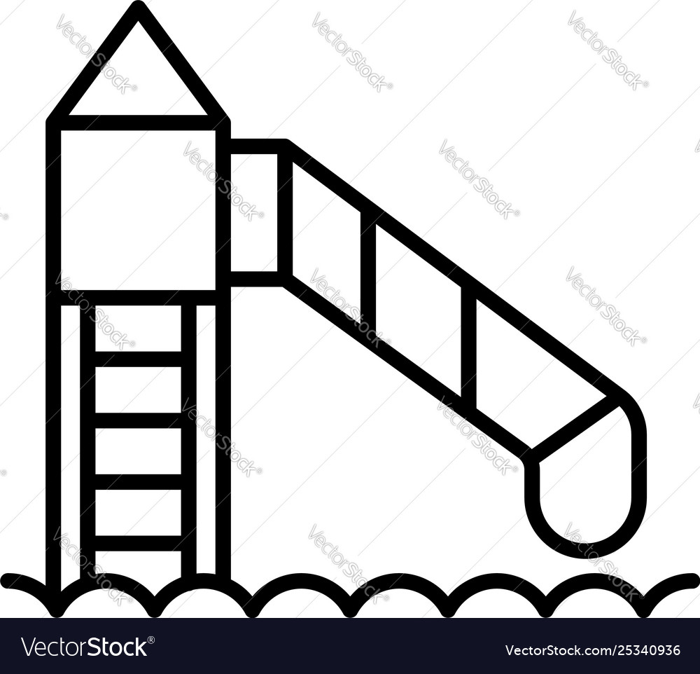 Aquapark tower icon outline style Royalty Free Vector Image