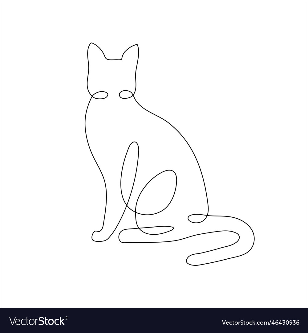 A minimalistic line art logo of an anime cat within a wave in a