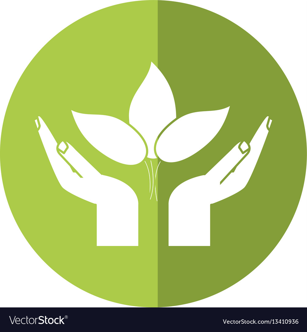 Hand Plant Environment Icon Shadow Royalty Free Vector Image