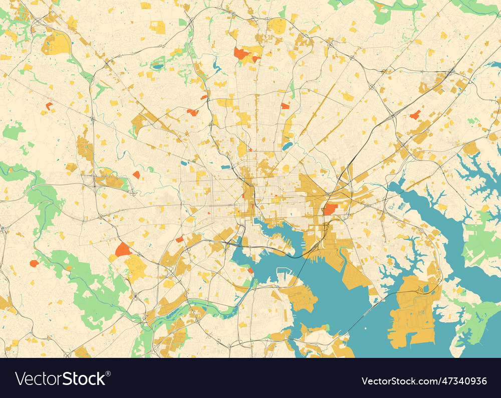 Map of baltimore maryland usa Royalty Free Vector Image