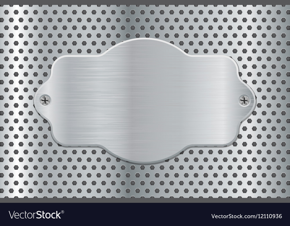 Metal Plate On Perforated Background Royalty Free Vector