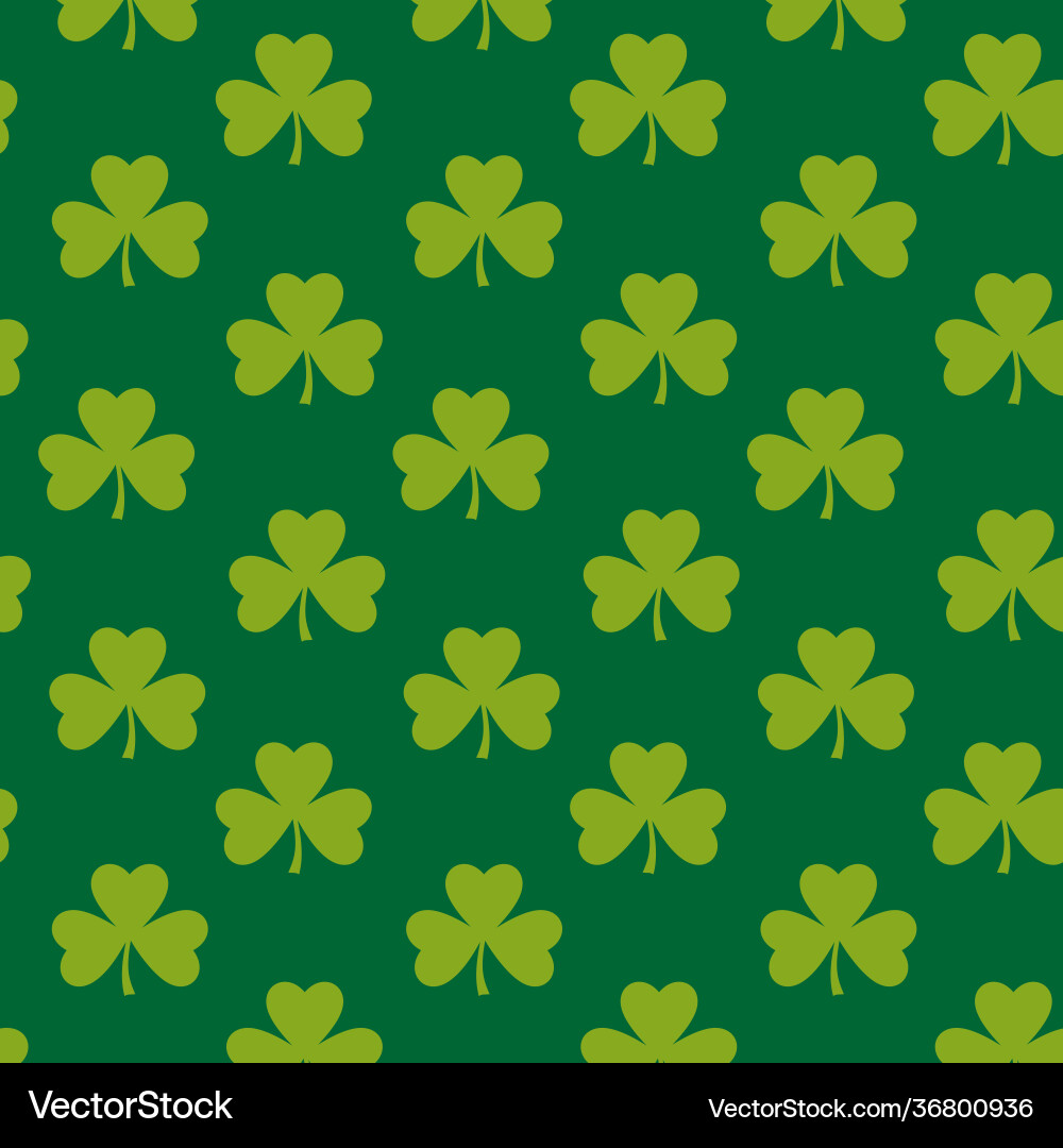 Seamless pattern with clover leaf Royalty Free Vector Image